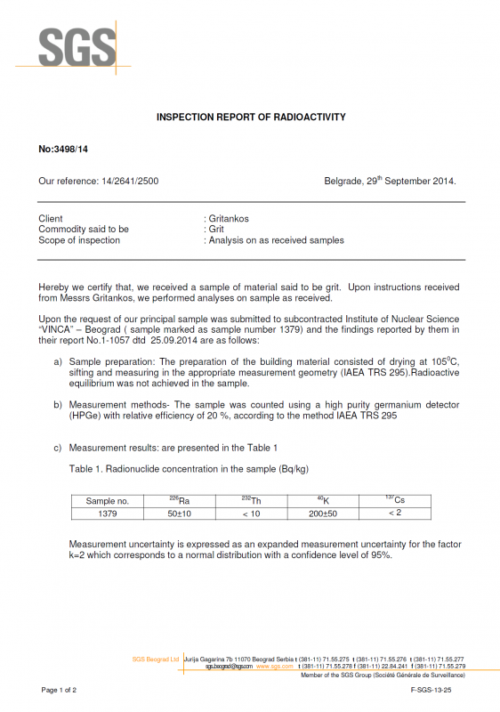 Radiation Report